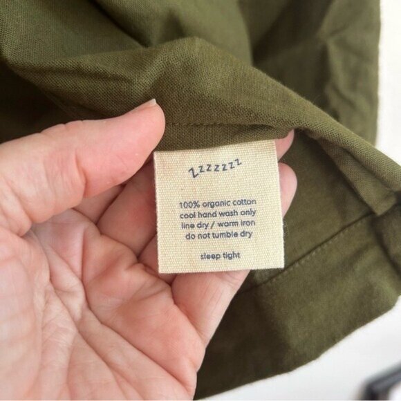 NEW General Sleep Sz Large Pajama Top Khaki Green Organic Cotton Soft Flannel - Picture 4 of 10